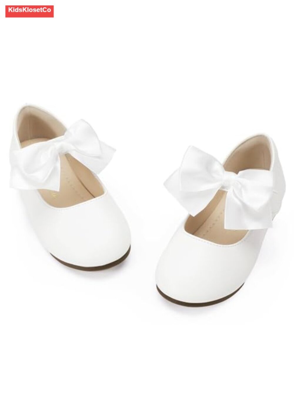 Toddler Girls Bow Mary Jane Ballet Flats with Hook and Loop Straps